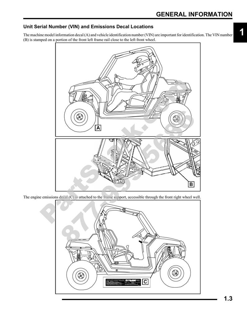 Polaris RZR 170 Service Manual service manual preview page 4
