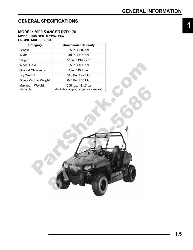 Polaris RZR 170 Service Manual service manual preview page 6