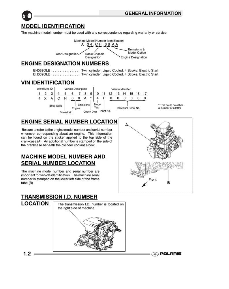 Polaris Sportsman 600 700 Service Manual service manual preview page 5