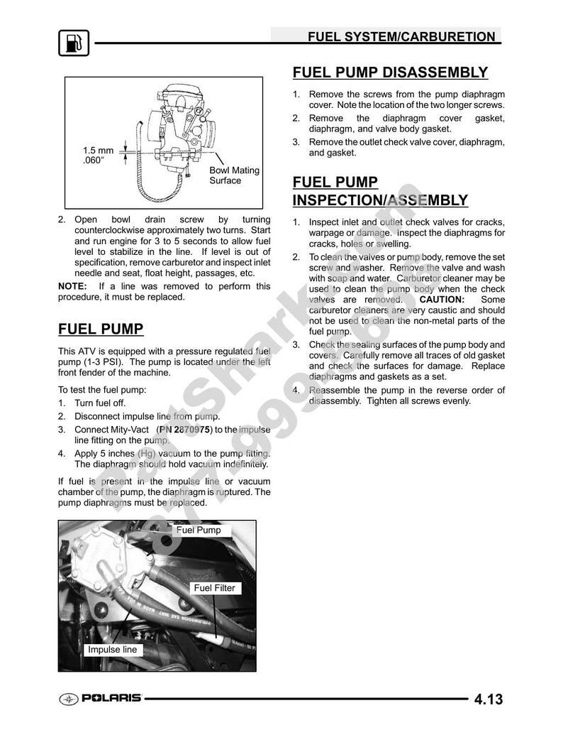 Polaris Scrambler 500 Service Manual service manual preview page 11