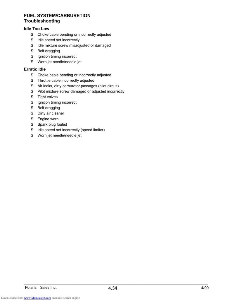 Polaris ATVs Trail Blazer Sportsman Magnum Scrambler Service Manual service manual preview page 10