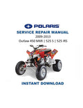 Polaris Outlaw 450 525 Service Manual 2009-2013 ATV Repair PDF service repair manual cover