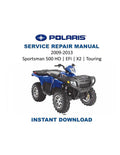 Polaris Sportsman 500 Service Manual 2009-2013 ATV Repair PDF service repair manual cover