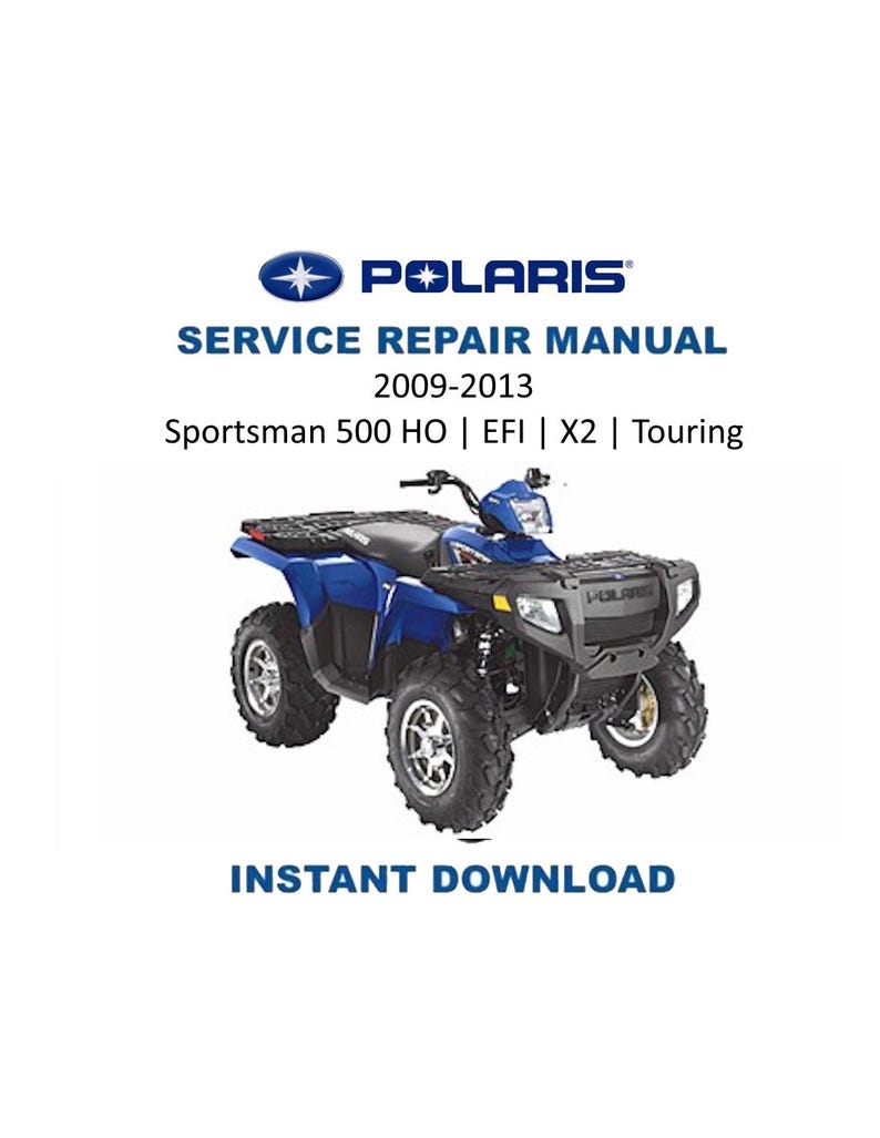 Polaris Sportsman 500 Service Manual 2009-2013 ATV Repair PDF service repair manual cover