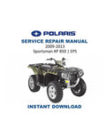 Polaris Sportsman XP 850 Service Manual 2009-2013 ATV EPS PDF service repair manual cover