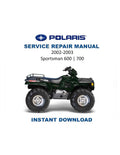 Polaris Sportsman 600 700 Service Manual PDF service repair manual cover
