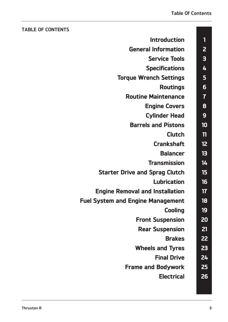 Triumph Thruxton R Service Manual service manual preview page 3