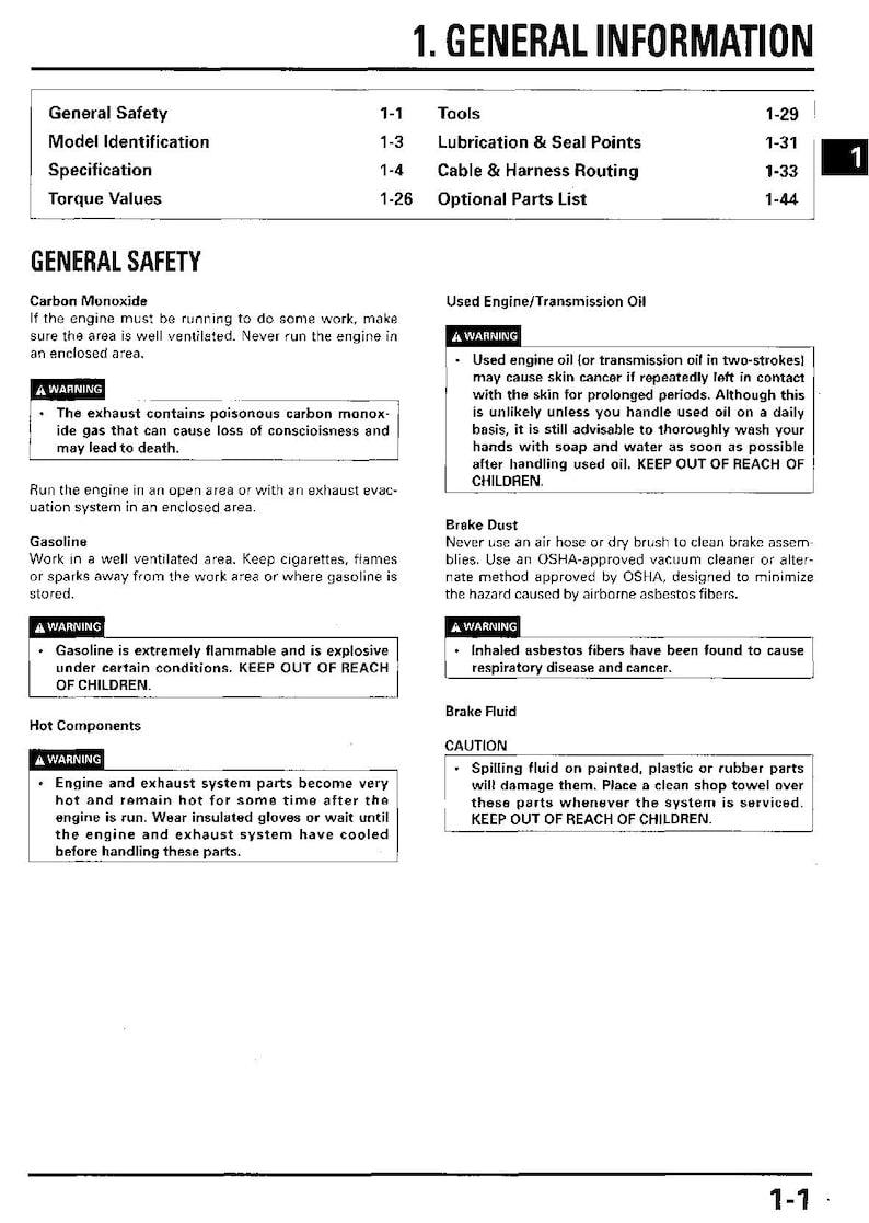 Honda CR80R CR85R Service Manual service manual preview page 5