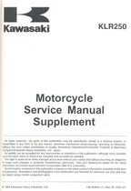 Kawasaki KLR250 Service Manual 1984-2004 Motorcycle Repair service manual preview page 4
