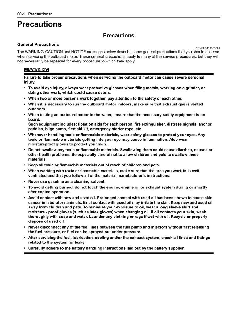 Suzuki DF200A Outboard Service Manual 2014-2018 200HP Repair service manual preview page 9