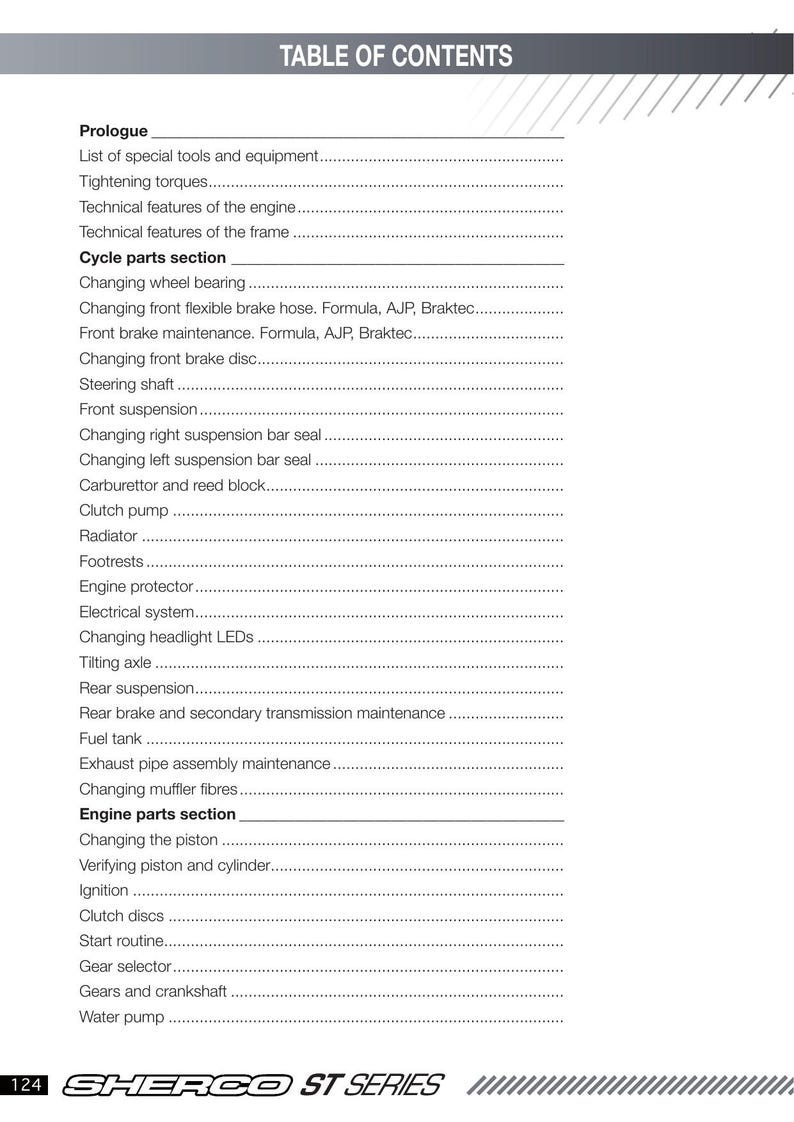Sherco ST Series Trial Motorcycle Service Manual service manual preview page 3