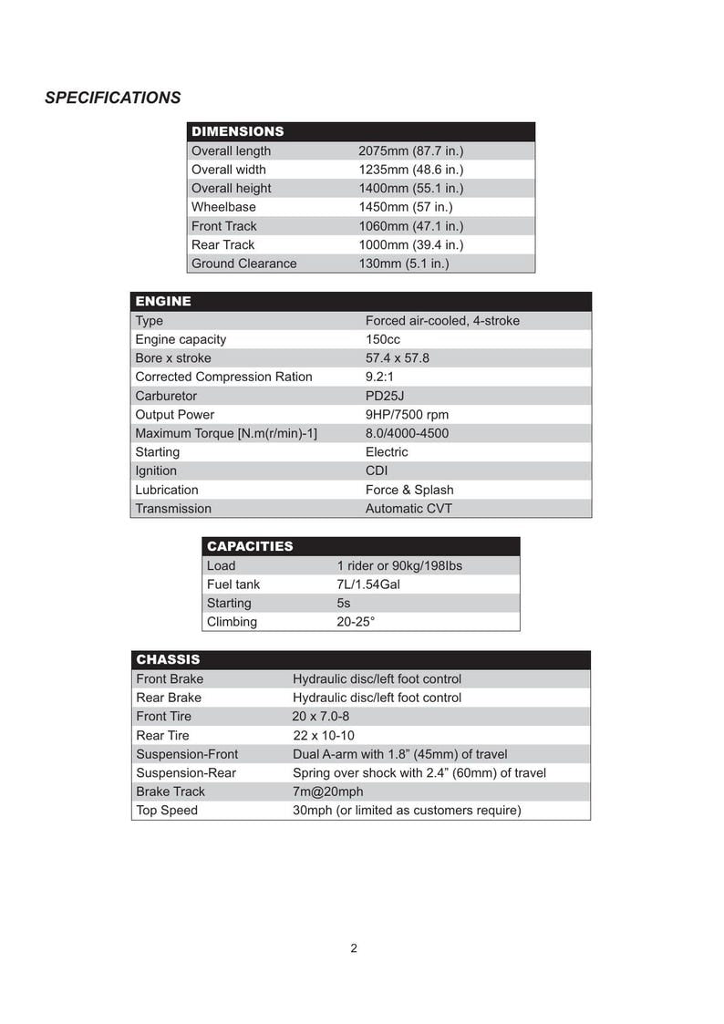 Maxxam 150 2R Buggy Service Manual service manual preview page 8