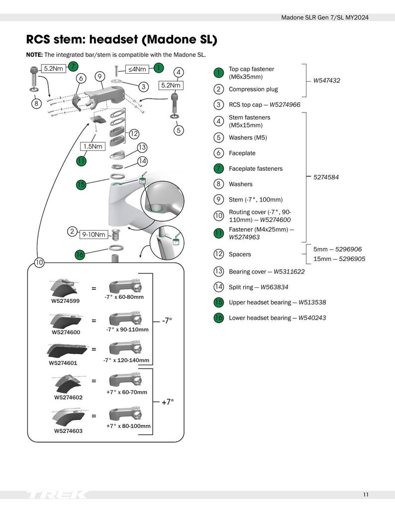 Trek Madone SLR Gen 7 SL Service Manual service manual preview page 10