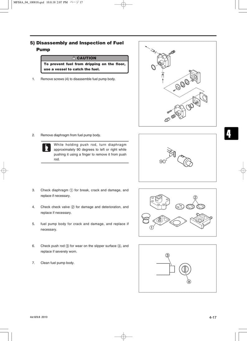 Tohatsu MFS 8 9.8A3 4 Stroke Outboard Service Manual service manual preview page 8