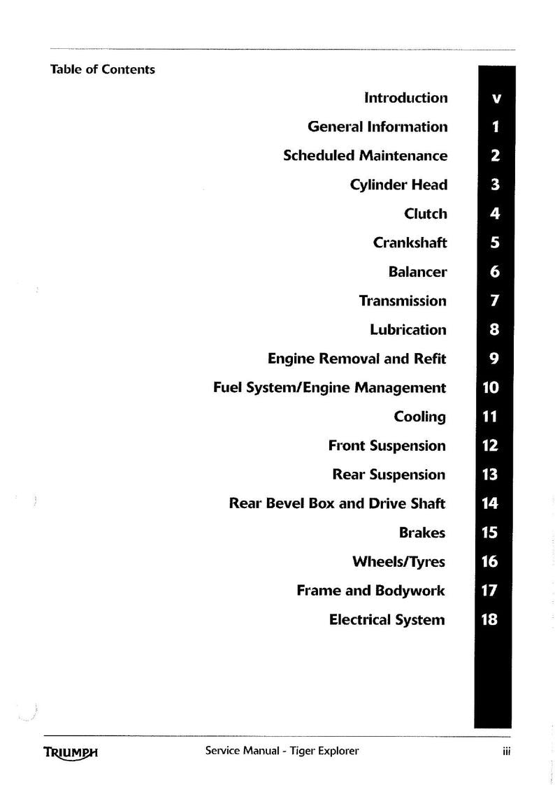 Triumph Tiger Explorer Service Manual service manual preview page 2