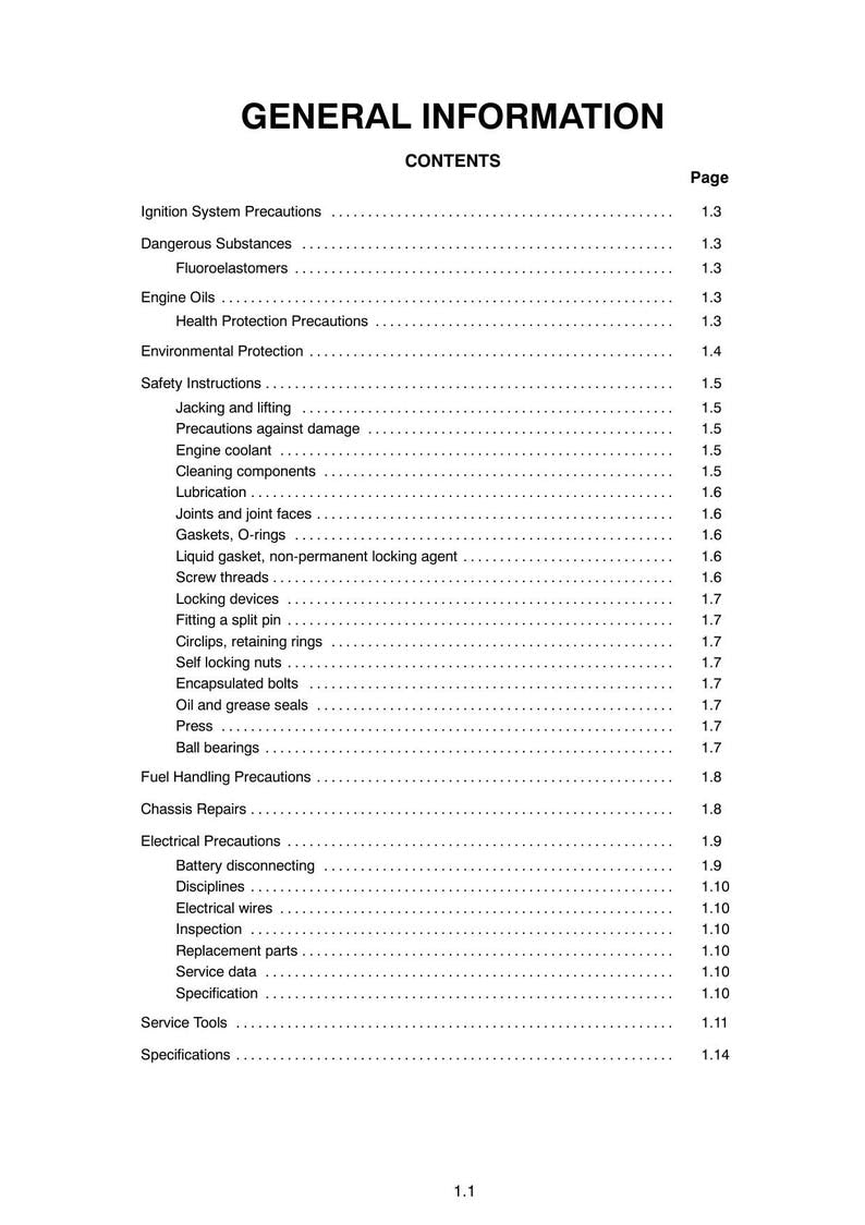 Triumph Tiger 955 Service Manual service manual preview page 9