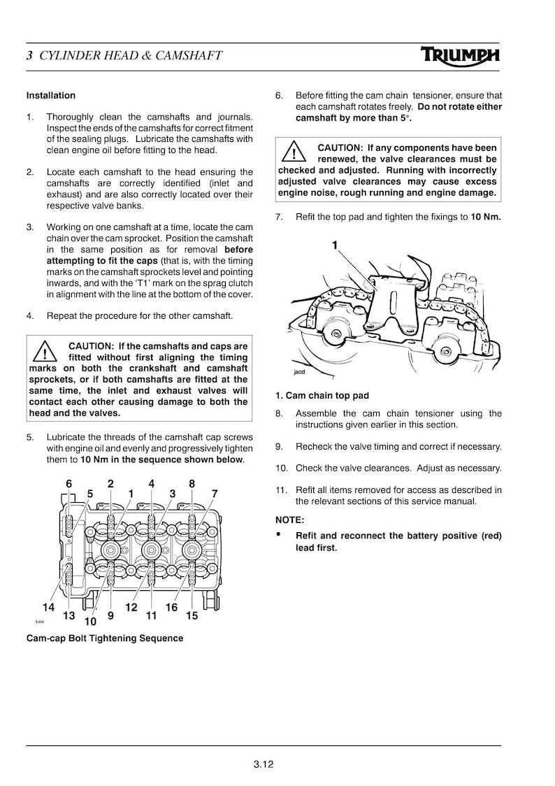 Triumph Tiger 955 Service Manual service manual preview page 5