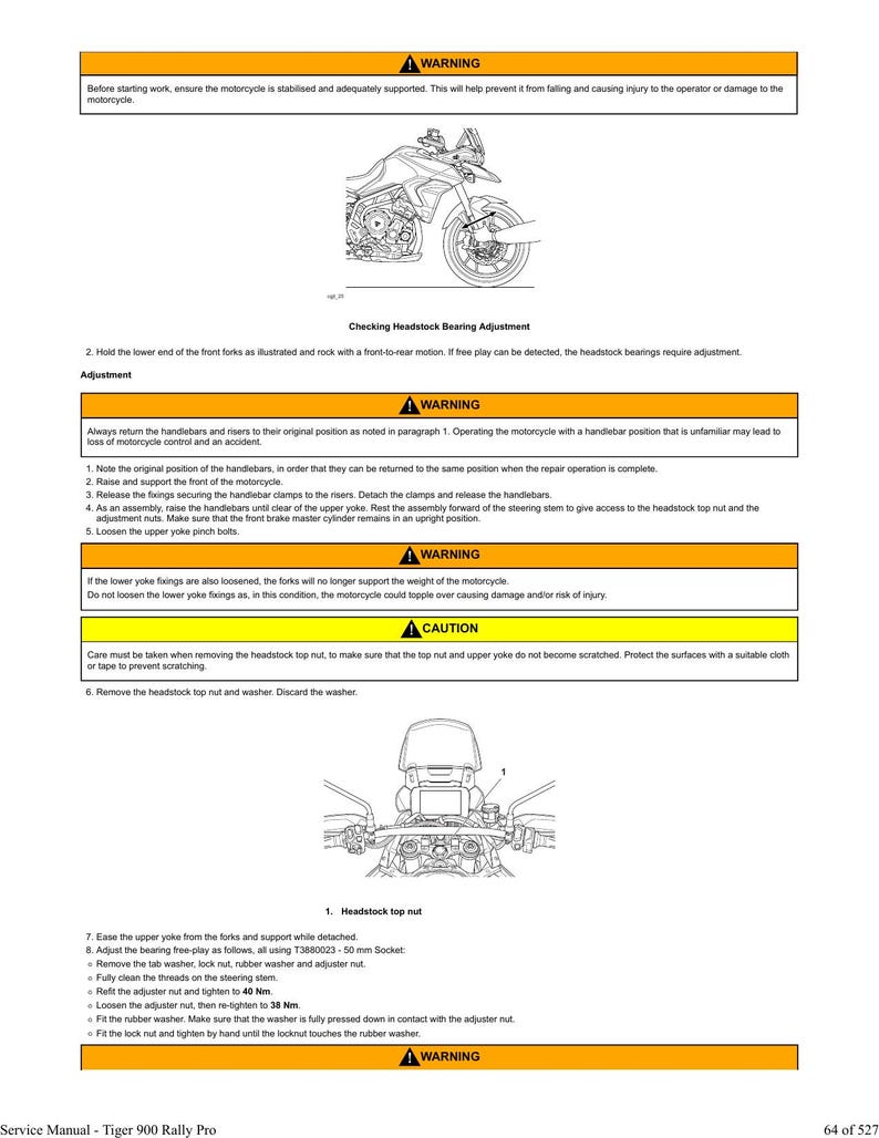 Triumph Tiger 900 Rally Pro Service Manual service manual preview page 8