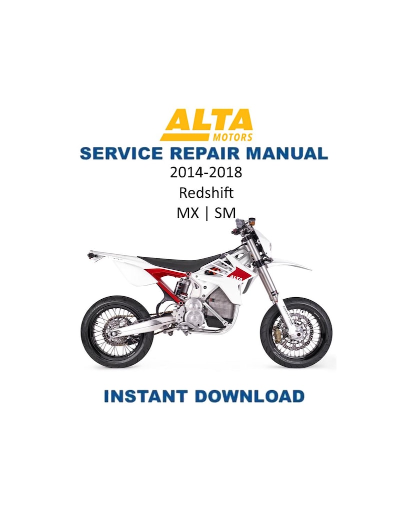 Alta Motors Redshift Service Manual PDF service repair manual cover