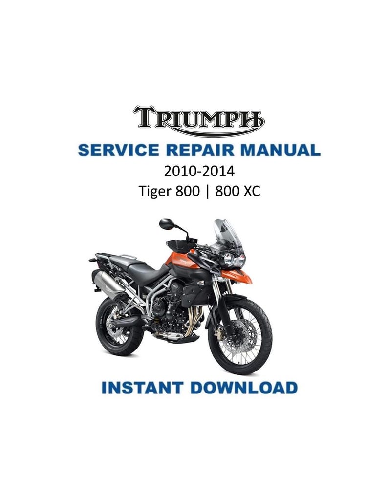 Triumph Tiger 800 800XC Service Manual PDF service repair manual cover
