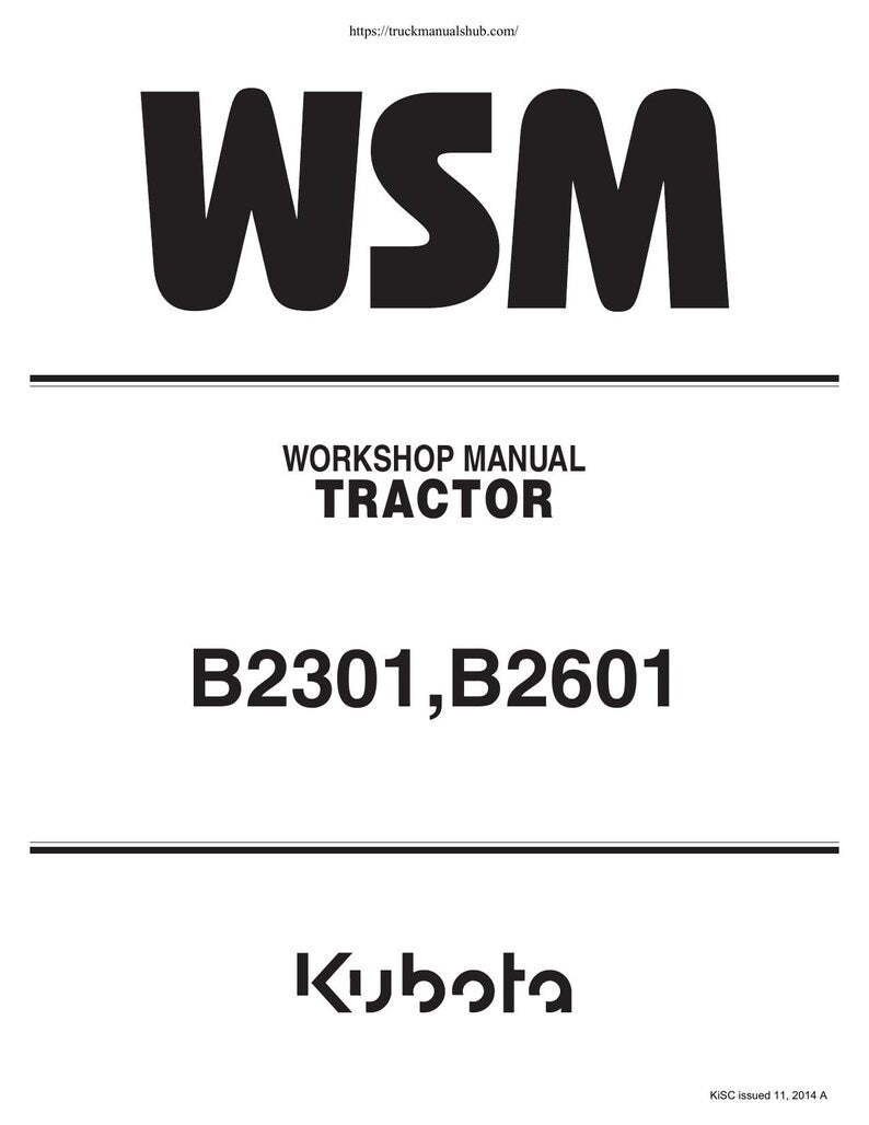 Kubota B2301 B2601 Tractor Service Manual service manual preview page 2