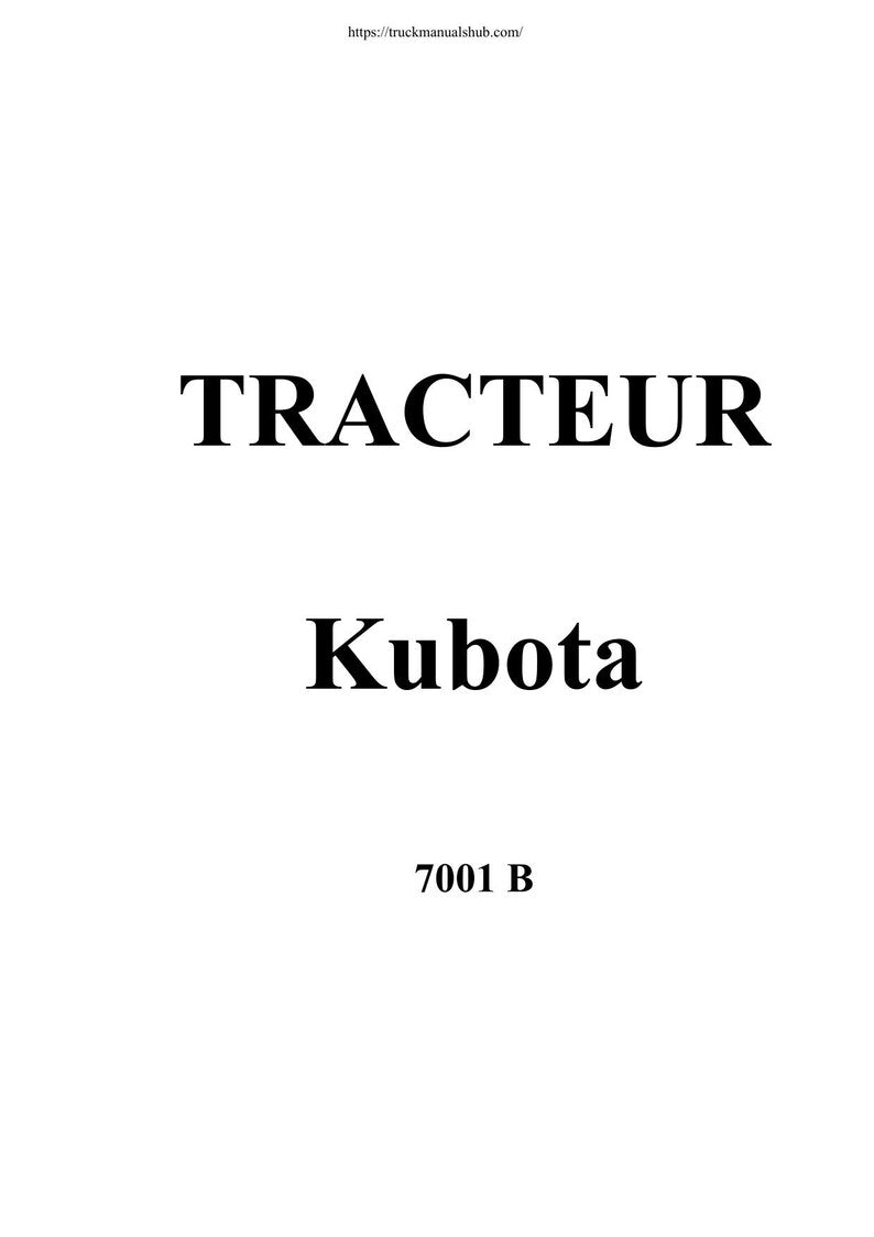 Kubota 7001B Tractor Service Manual 1980-1984 Repair service manual preview page 2