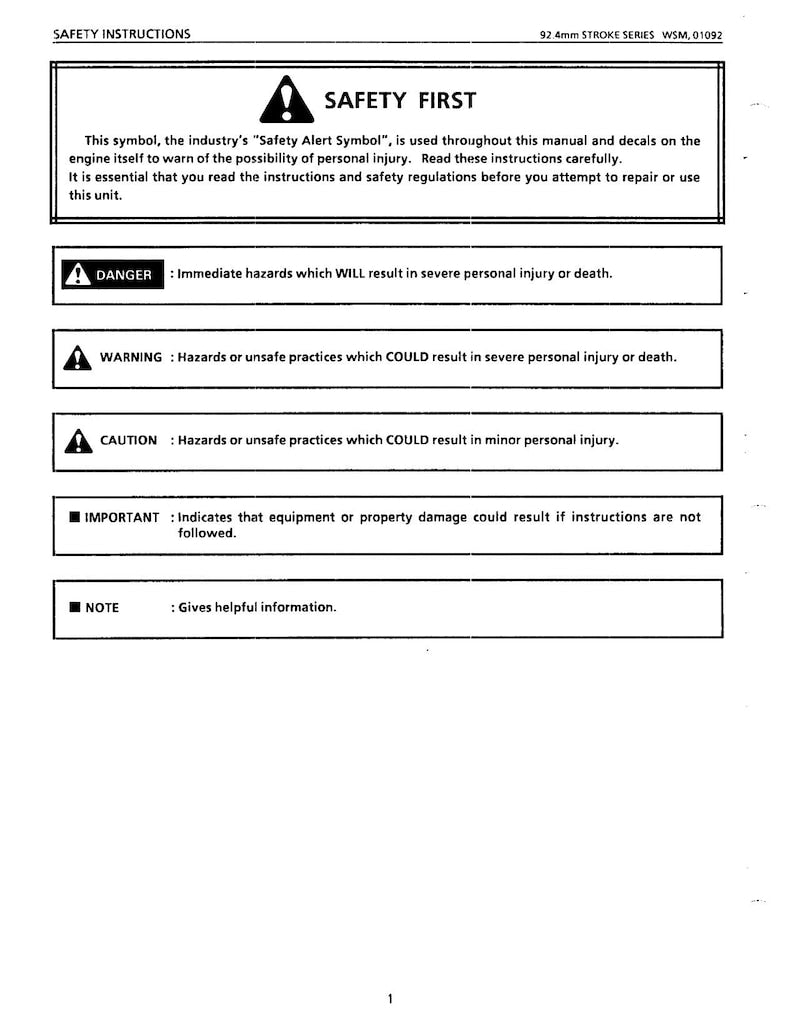 Kubota 03 Series Diesel Engine Service Manual 1991-1995 D1403 D1703 V1903 V2203 F2803 service manual preview page 7