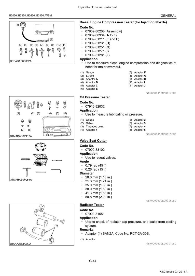 Kubota B2050 B2350 B2650 B3150 Service Manual service manual preview page 3