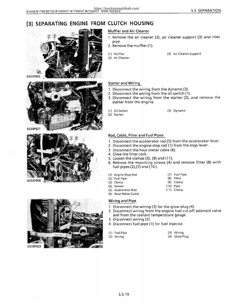 Kubota B1550 B1750 B2150 HST Tractor Service Manual service manual preview page 3