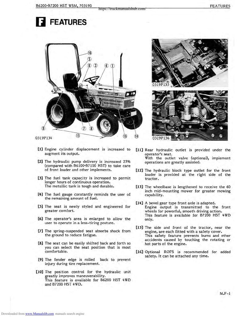 Kubota B6200HST B7200HST Tractor Service Manual service manual preview page 6