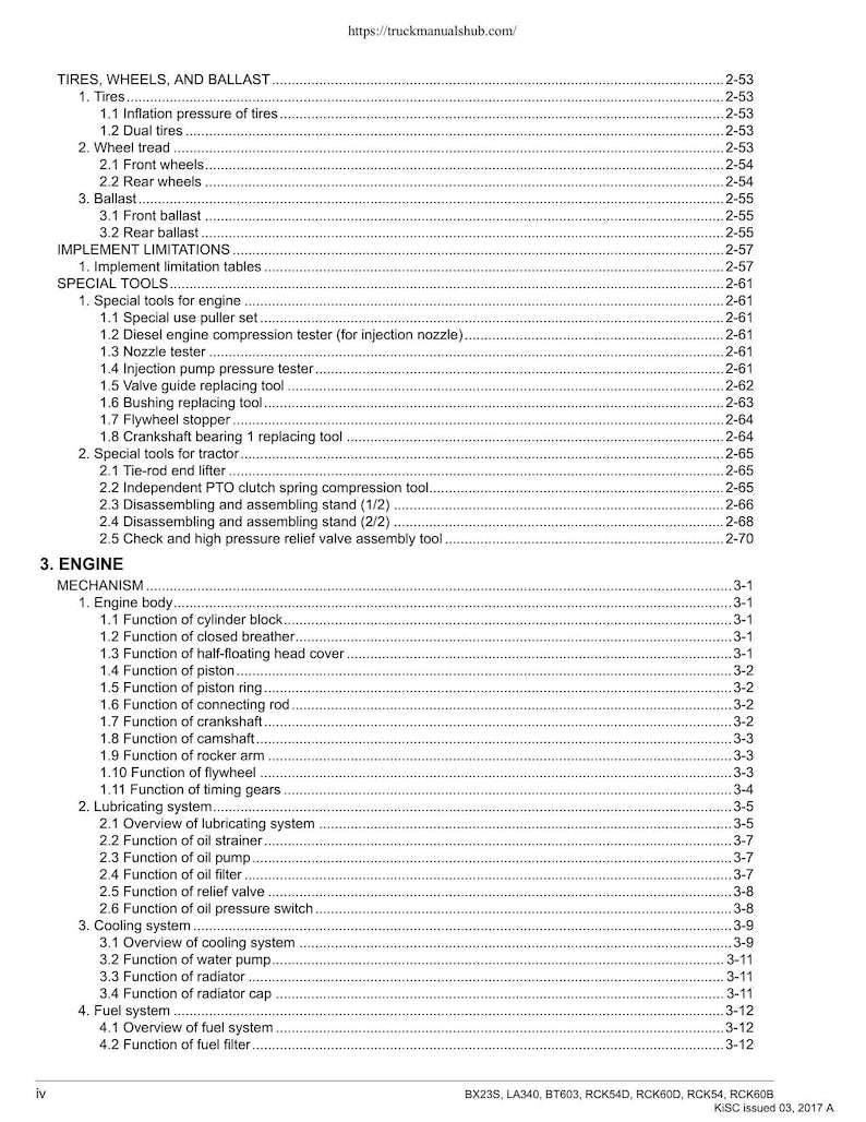 Kubota BX23S LA340 BT603 Service Manual 2017-2021 Tractor service manual preview page 10