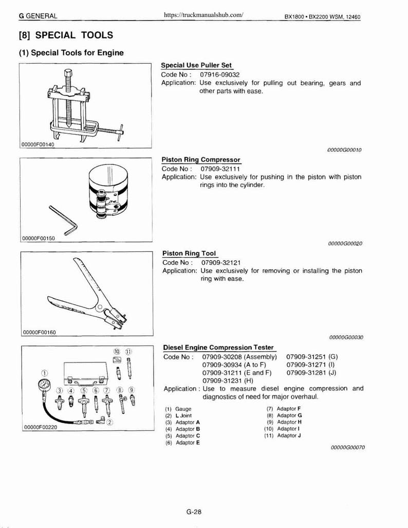 Kubota BX1800 BX2200 Tractor Service Manual 2001-2005 Repair service manual preview page 4