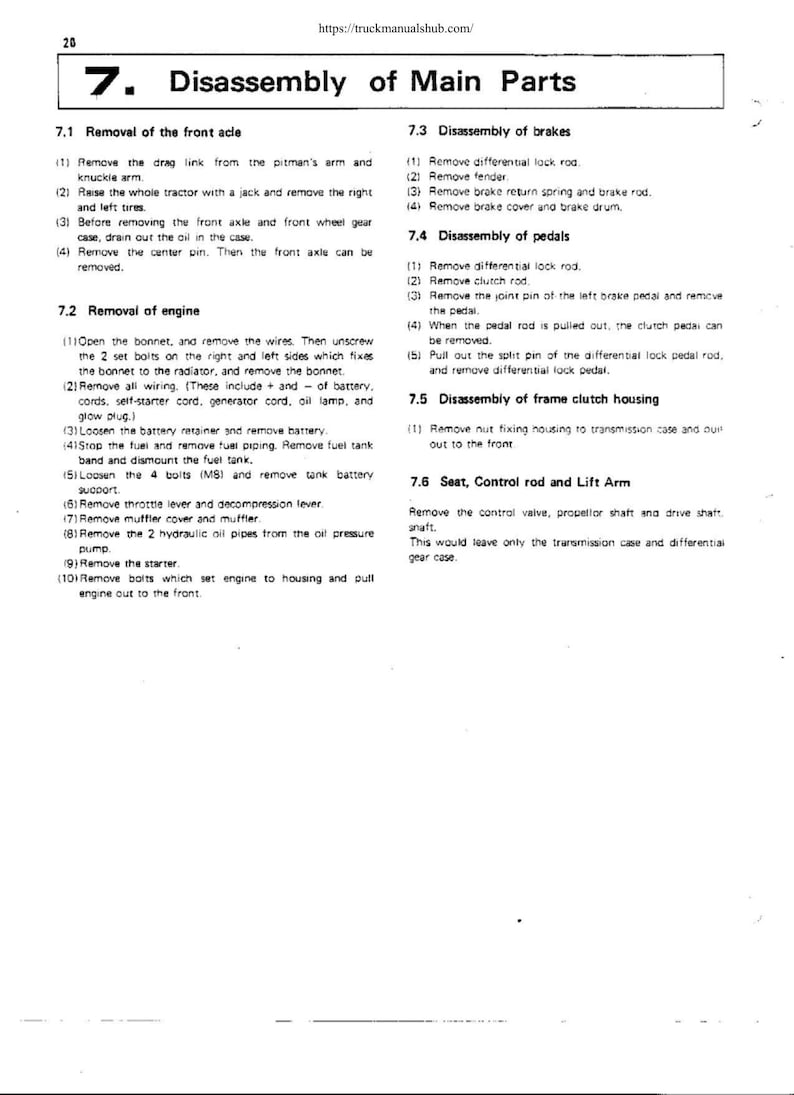 Kubota B6000 Tractor Service Manual service manual preview page 10