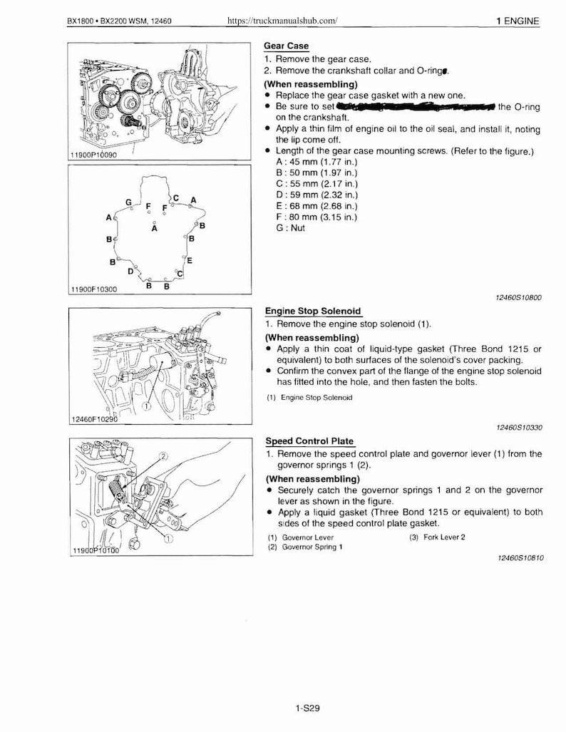 Kubota BX1800 BX2200 Tractor Service Manual 2001-2005 Repair service manual preview page 6