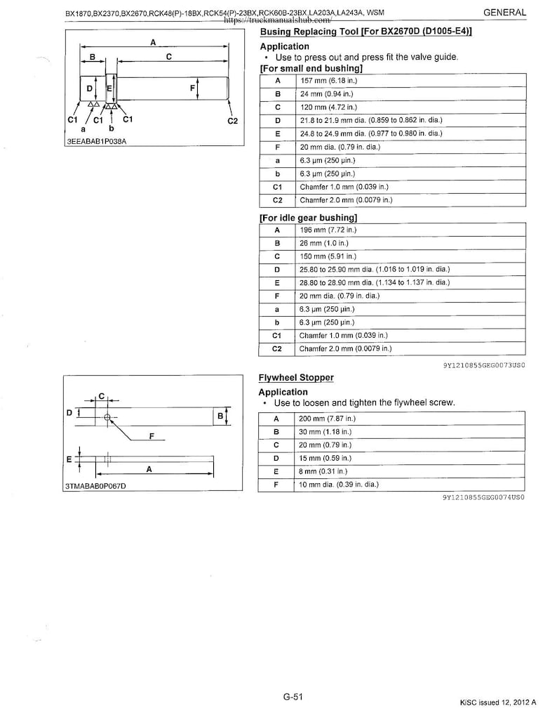 Kubota BX1870 BX2370 BX2670 Tractor Mower Loader Service Manual service manual preview page 6