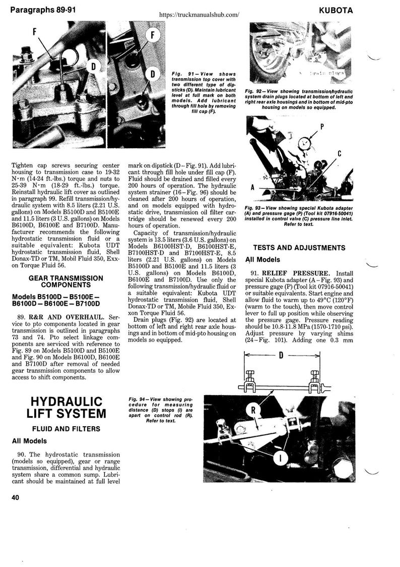 Kubota B5100 B6100 B7100 Tractor Service Manual service manual preview page 11
