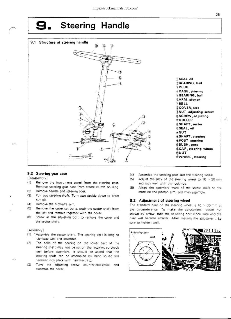 Kubota B6000 Tractor Service Manual service manual preview page 11
