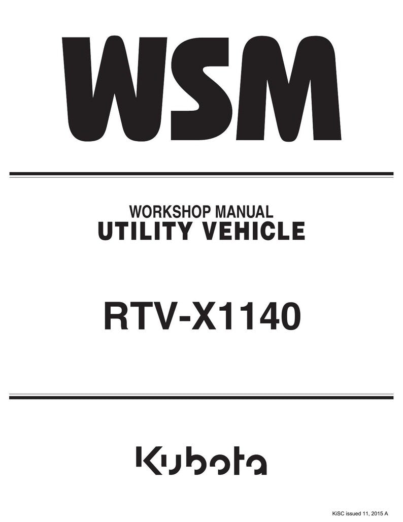 Kubota RTV-X1140 Service Manual service manual preview page 2
