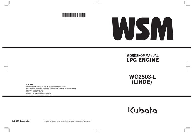 Kubota WG2503-L LPG Engine Service Manual service manual preview page 2
