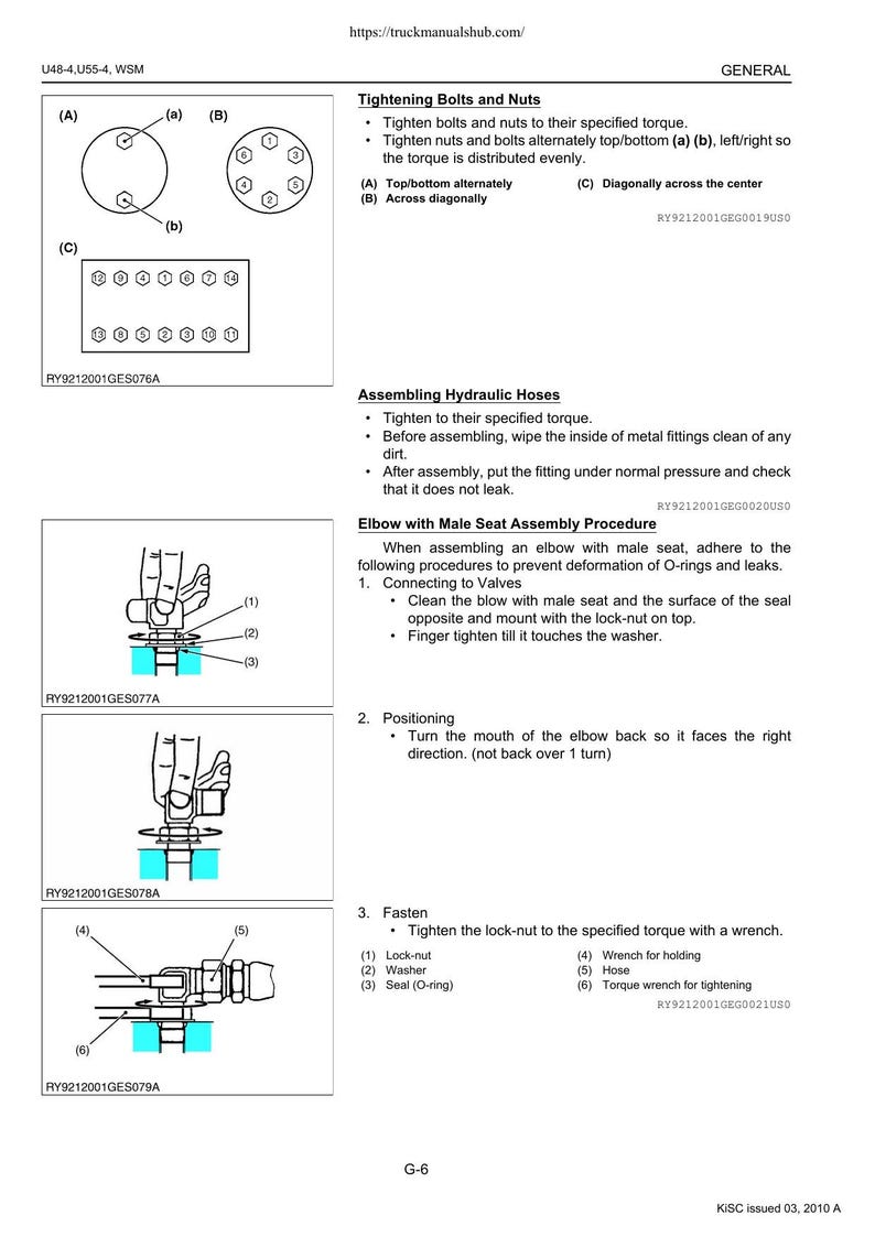 Kubota U48-4 U55-4 Excavator Service Manual service manual preview page 6