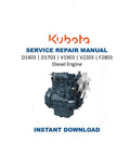 Kubota 03 Series Diesel Engine Service Manual 1991-1995 D1403 D1703 V1903 V2203 F2803 PDF service repair manual cover