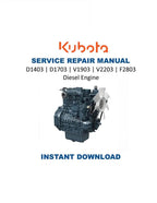 Kubota 03 Series Diesel Engine Service Manual 1991-1995 D1403 D1703 V1903 V2203 F2803 PDF service repair manual cover