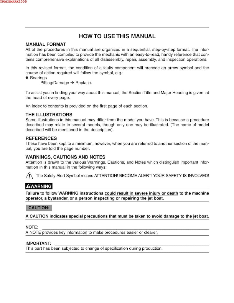 Yamaha AR230 SX230 High Output Service Manual 2005-2009 Jet Boat service manual preview page 4