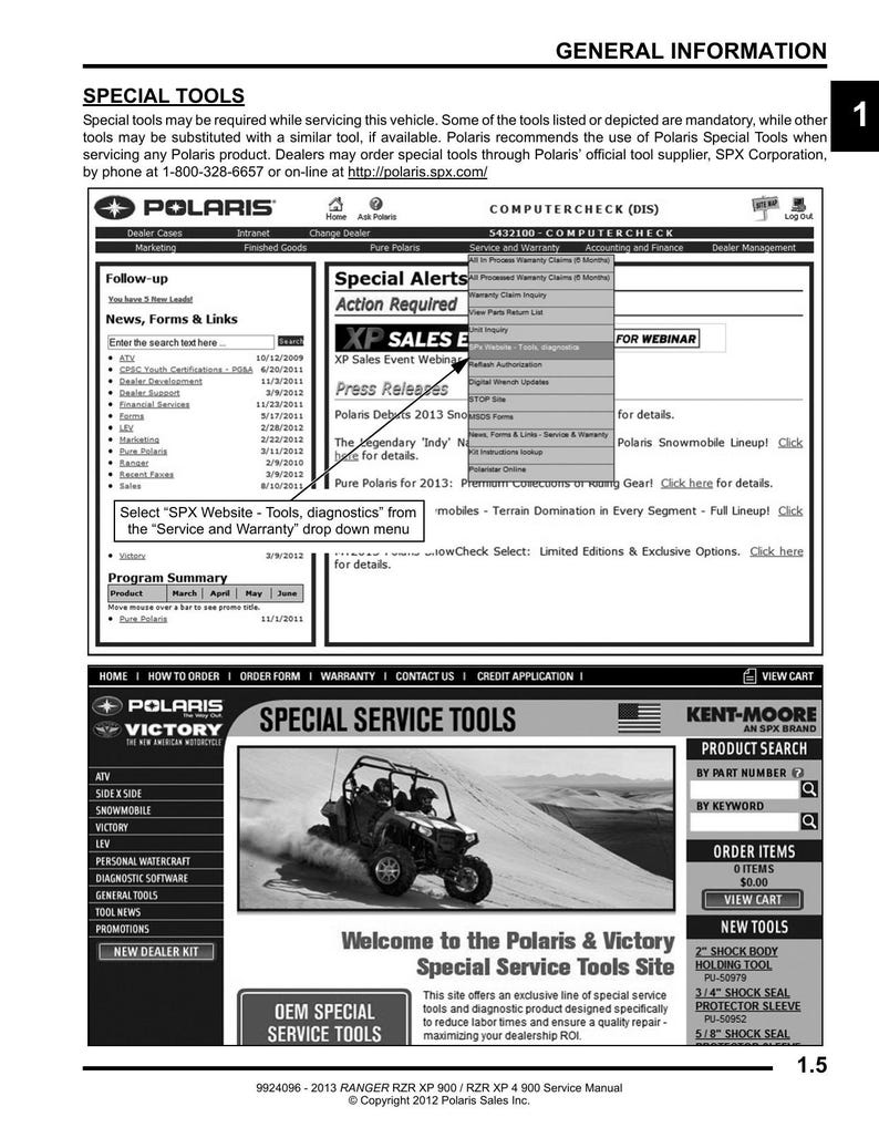 Polaris RZR XP 900 Service Manual 2013-2017 UTV Ranger xp 4 900 service manual preview page 6