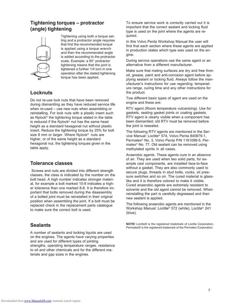 Volvo Penta Aquamatic 250 Drive Service Manual service manual preview page 10