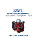 Volvo Penta AQ205 430 431 432 434 Service Manual PDF service repair manual cover