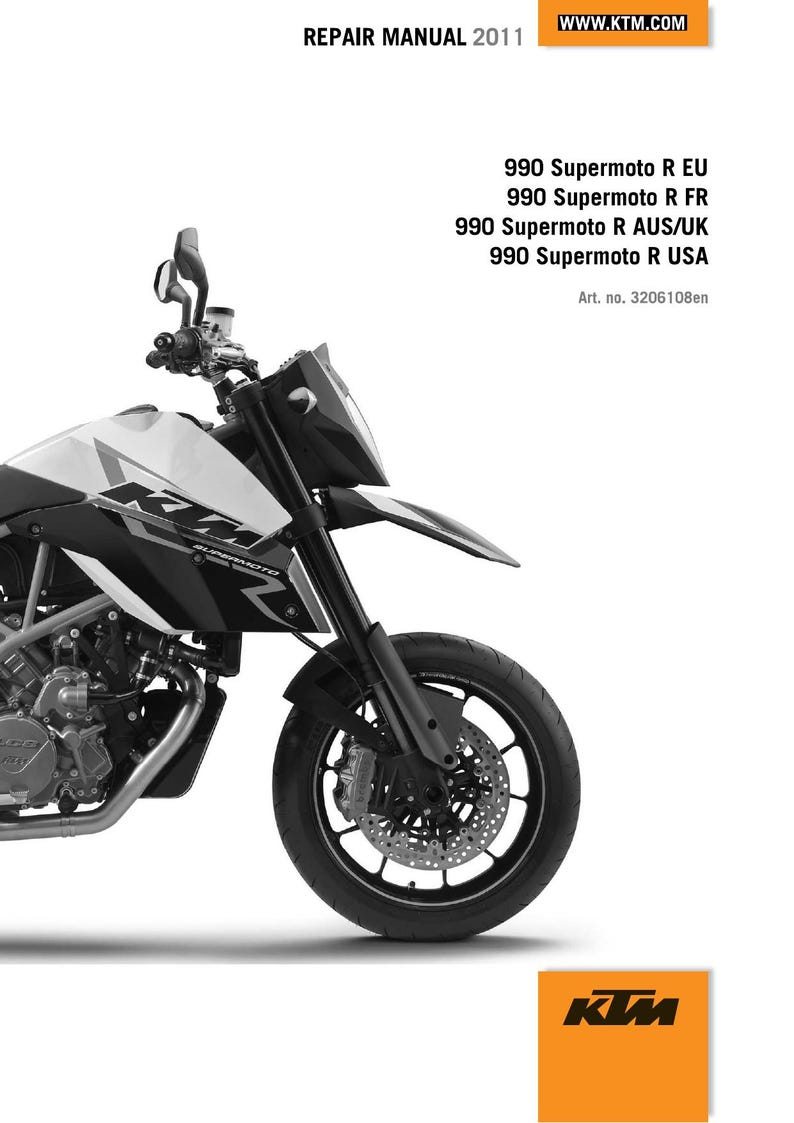 KTM 990 Supermoto R Service Manual service manual preview page 2