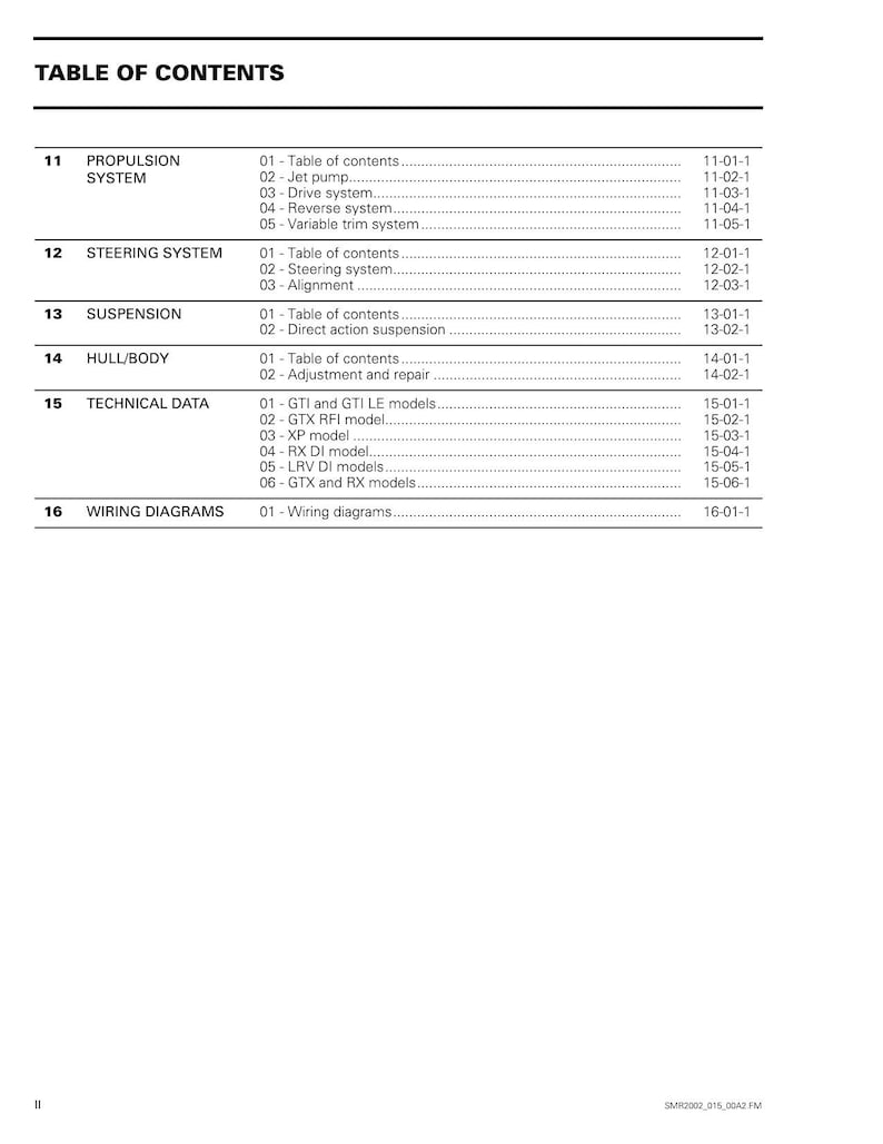 Sea-Doo GTI GTX RX xp lrv di Service Manual 2002-2006 pwc service manual preview page 9