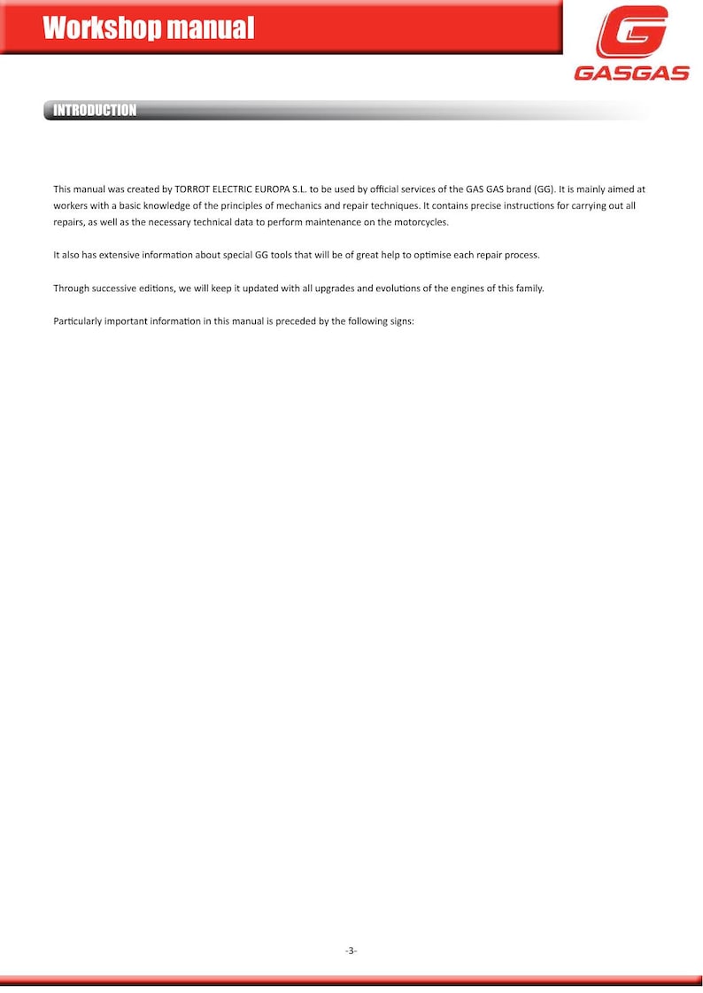 Gas Gas Enduro 2T 200 250 300 Service Manual service manual preview page 8
