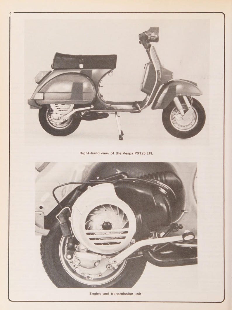 Vespa P PX125 150 200 Scooter Service Manual service manual preview page 7